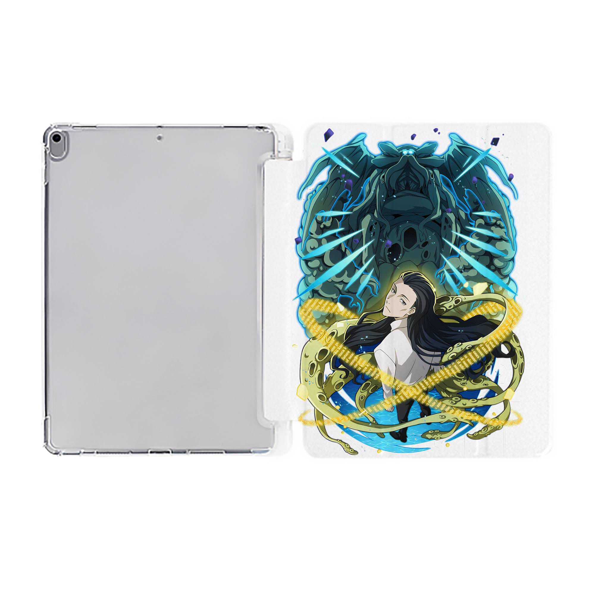 （画像用） 文豪ストレイドッグス Bungo Stray Dogs IPad ケース ペン収納付き 三つ折りスタンド PUレザー×シリコン 対応機種9.5/10.5/10.9インチ